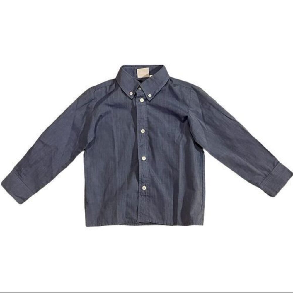 Good Lad Boys Button Up Shirt Collared‎ Long Sleeve Blue Size 5